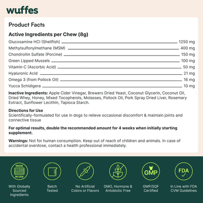 Hip & Joint Supplement Chews for Dogs